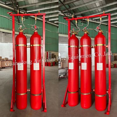 गुणवत्ता  Network Type IG55 Inert Gas Fire Suppression System with 150-300 Bar Operating Pressure -10-50°C Storage Temperature and Audible And Visual Alarm कारखाना
