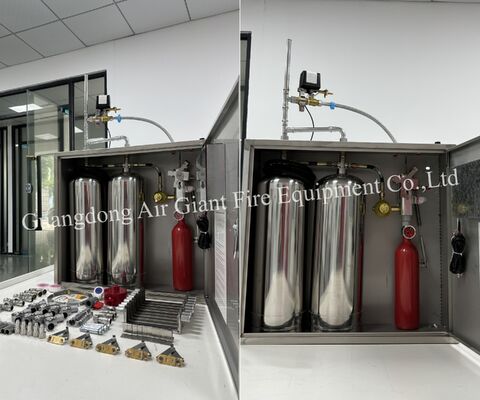 गुणवत्ता  Wet Chemical Kitchen Fire Extinguishing System Single And Double Bottle Group कारखाना