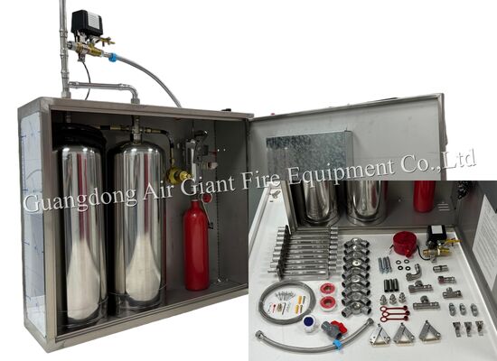 गुणवत्ता  Double Bottles Automatic Protection Restaurant Fire Suppression System कारखाना