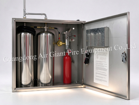 गुणवत्ता  Double Bottles Automatic Protection Kitchen Fire Suppression System with 12L Reagent Capacity for Commercial Kitchen Fire Extinguishing System कारखाना